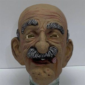 Vintage Fright Asylum Old Man Drunk Bald Cigar Halloween Mask Disguise 1997